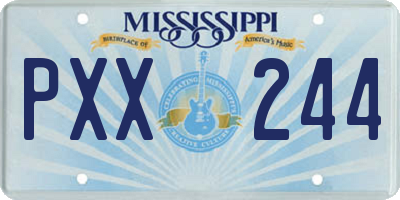 MS license plate PXX244