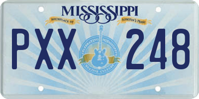MS license plate PXX248