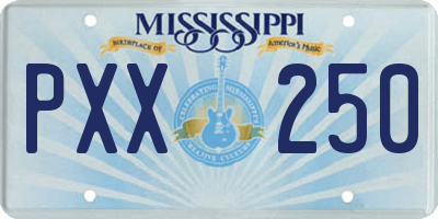 MS license plate PXX250