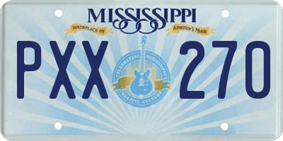 MS license plate PXX270
