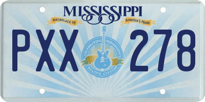MS license plate PXX278