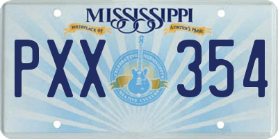 MS license plate PXX354