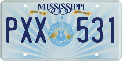 MS license plate PXX531