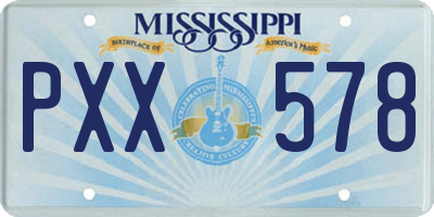 MS license plate PXX578