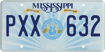 MS license plate PXX632