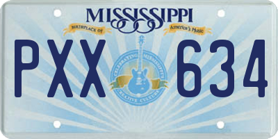 MS license plate PXX634