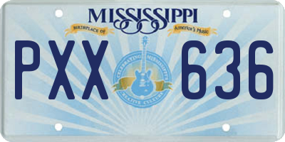 MS license plate PXX636