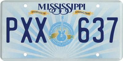 MS license plate PXX637