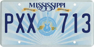 MS license plate PXX713