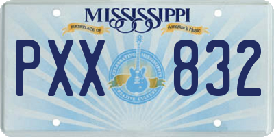 MS license plate PXX832