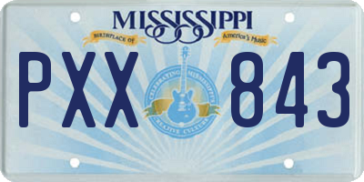 MS license plate PXX843
