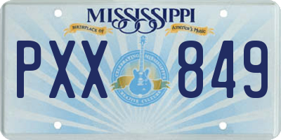 MS license plate PXX849