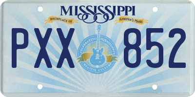 MS license plate PXX852