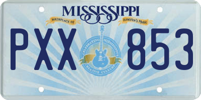 MS license plate PXX853
