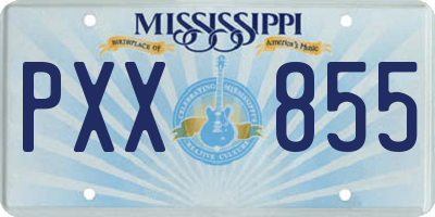 MS license plate PXX855