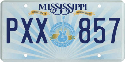 MS license plate PXX857