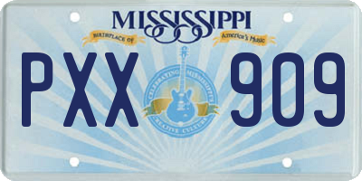 MS license plate PXX909