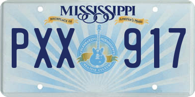 MS license plate PXX917