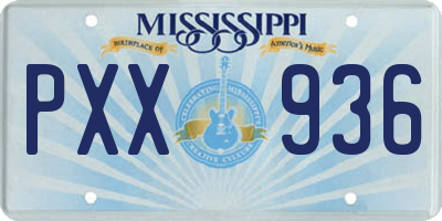 MS license plate PXX936