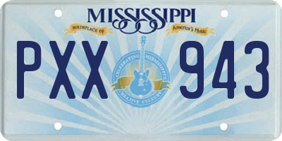MS license plate PXX943