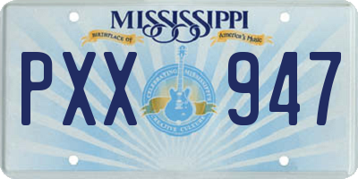 MS license plate PXX947