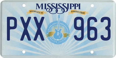 MS license plate PXX963