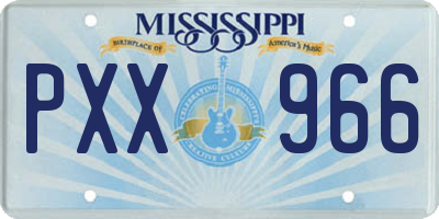 MS license plate PXX966