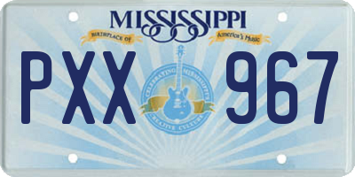 MS license plate PXX967
