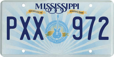 MS license plate PXX972