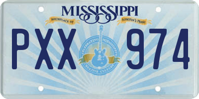 MS license plate PXX974