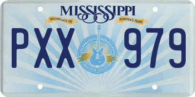 MS license plate PXX979