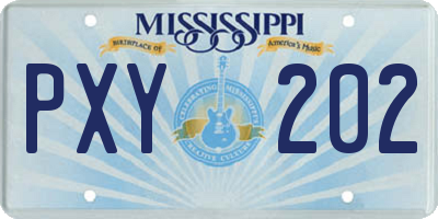 MS license plate PXY202