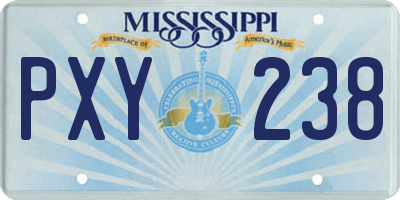 MS license plate PXY238