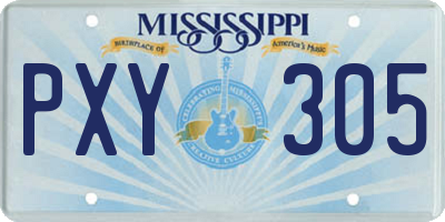 MS license plate PXY305