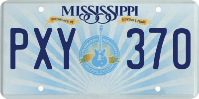 MS license plate PXY370