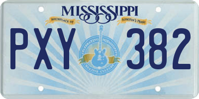 MS license plate PXY382
