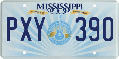 MS license plate PXY390