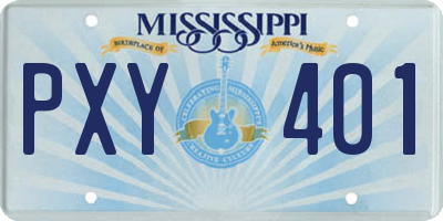 MS license plate PXY401