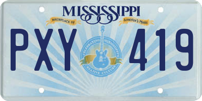 MS license plate PXY419