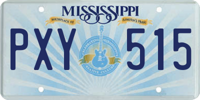 MS license plate PXY515