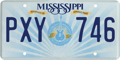 MS license plate PXY746