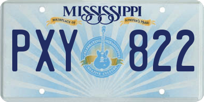 MS license plate PXY822