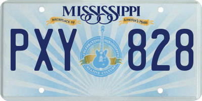MS license plate PXY828