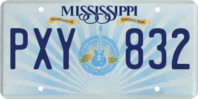 MS license plate PXY832