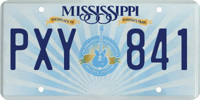 MS license plate PXY841