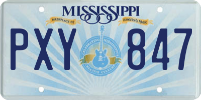 MS license plate PXY847