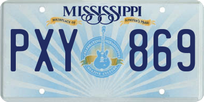 MS license plate PXY869