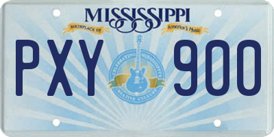 MS license plate PXY900