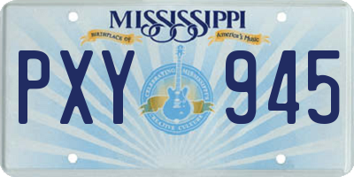 MS license plate PXY945