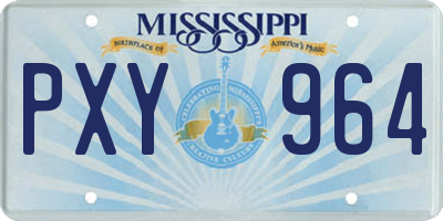MS license plate PXY964
